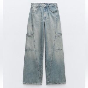 Zara mid rise TRF cargo jeans, Women’s 2